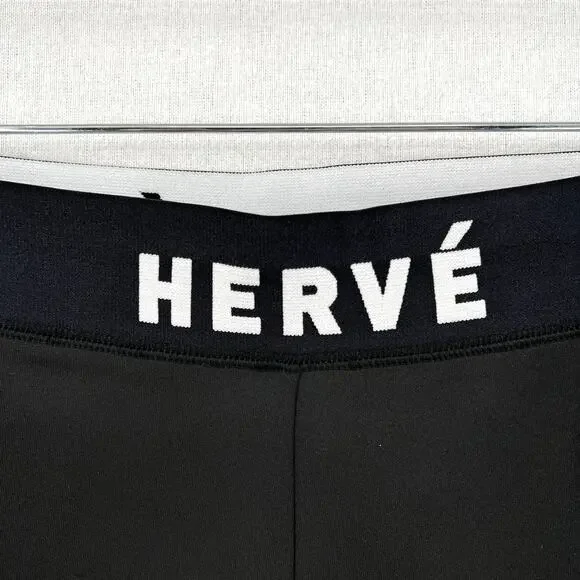 HERVE LEGER Logo Bike Shorts Womens Small Black White High Rise Stretch NWT - Picture 8 of 16